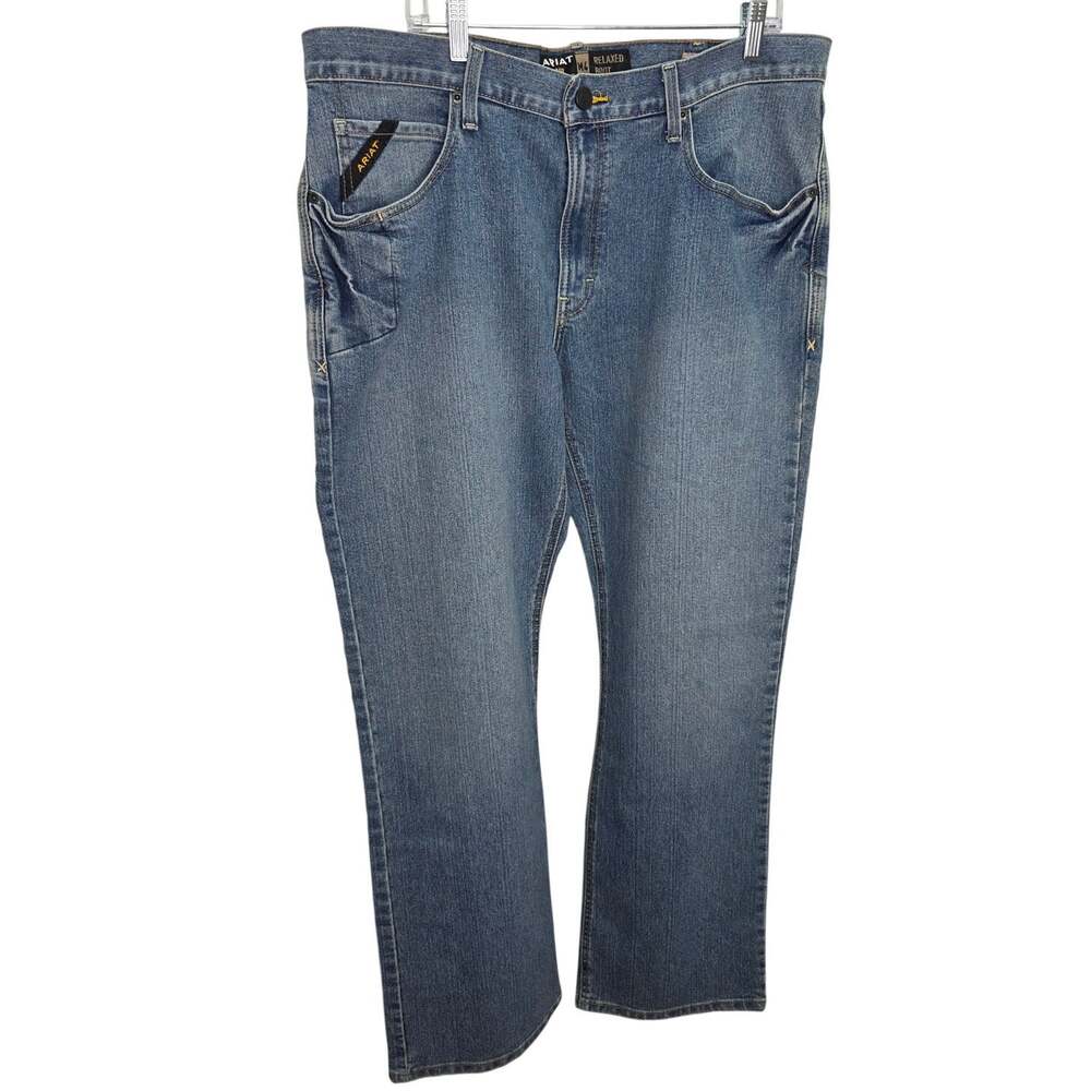 Ariat Rebar M4 Relaxed Boot Jeans Men's 38x34 DuraStretch Blue Denim NWT